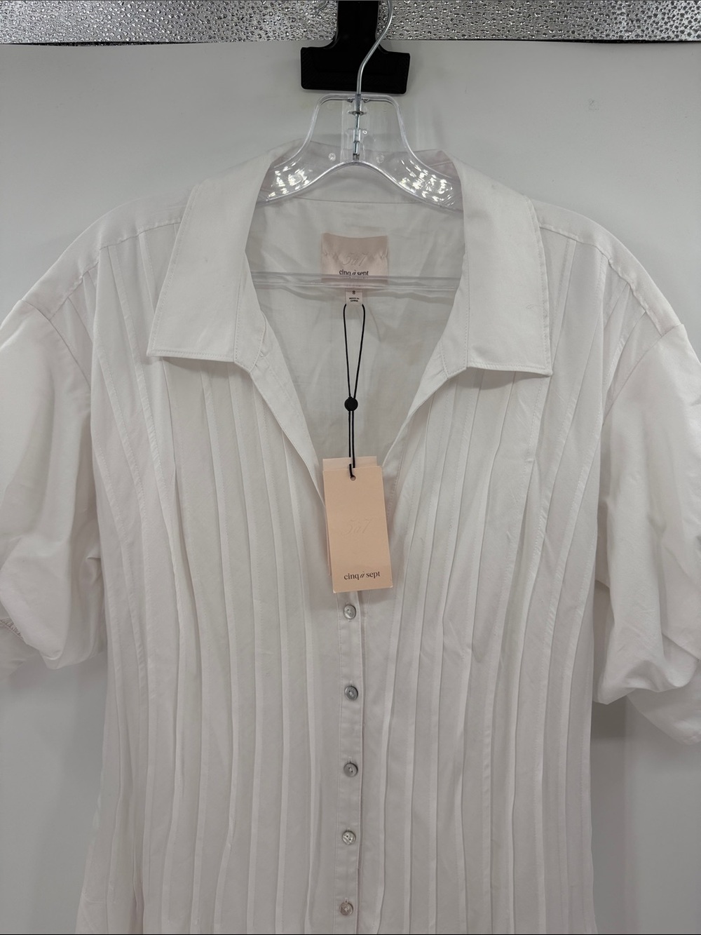 Cinq A Sept Women's Monty Pleated Midi Dress - White - 8 - New with tags - Picture 3 of 13